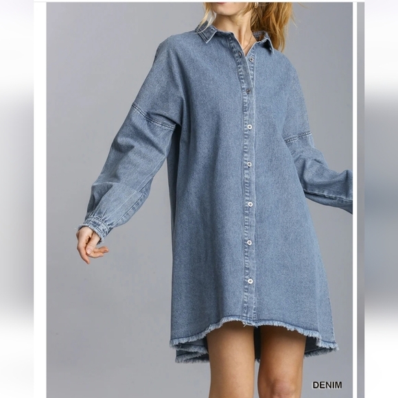 Umgee Denim Button Down Dress - Picture 1 of 11